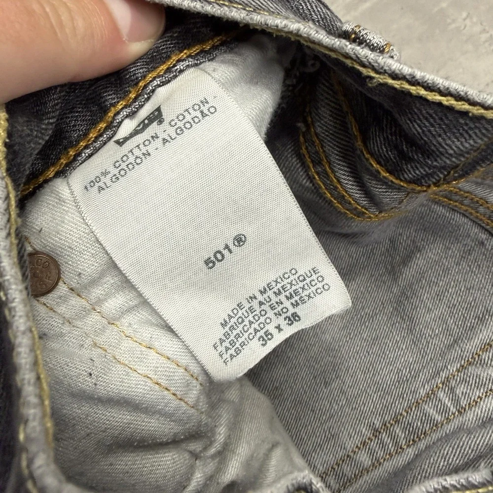 Levi's 501 Original Fit Jeans Mens Fits 34x34 Black Straight Button Fly Y2K